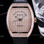 Iced Out Rose Gold Franck Muller Vanguard Yachting Copy Watches